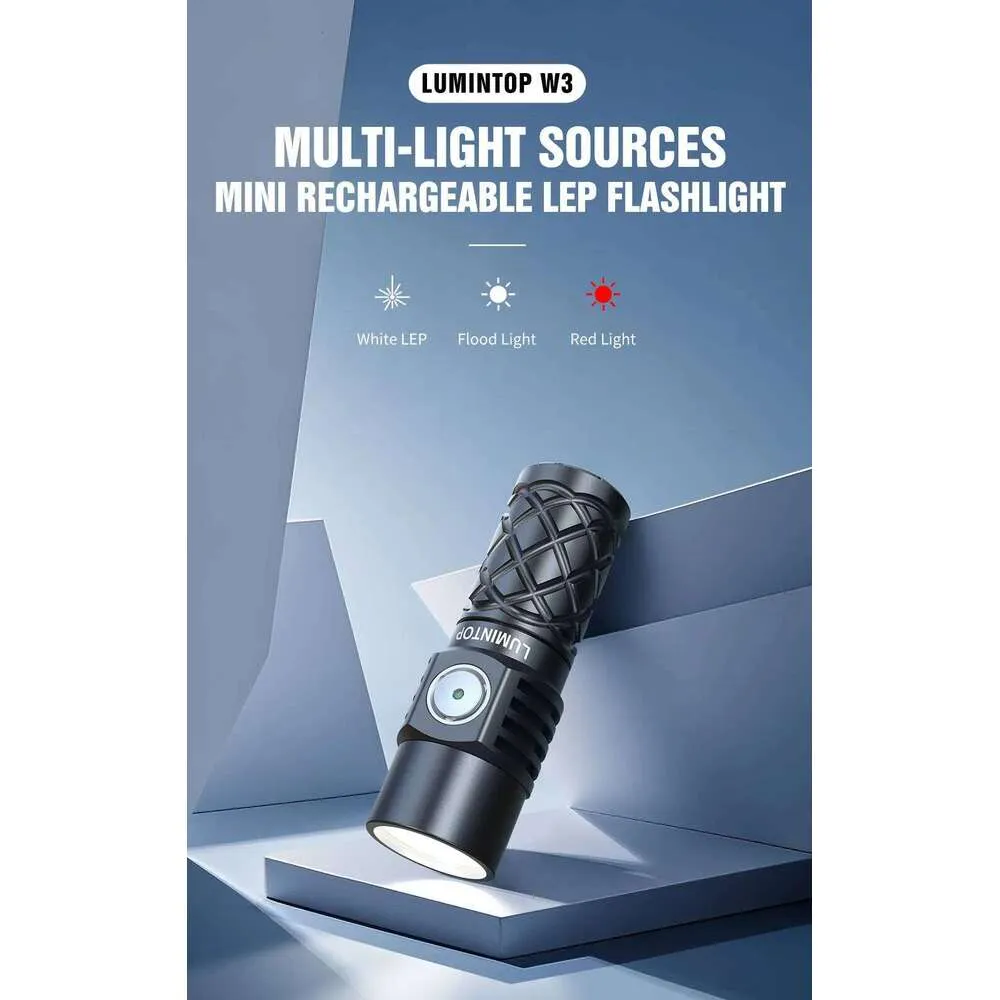 ミニ LEP Lumintop W3 マルチ EDC 懐中電灯スポットライトフラッド