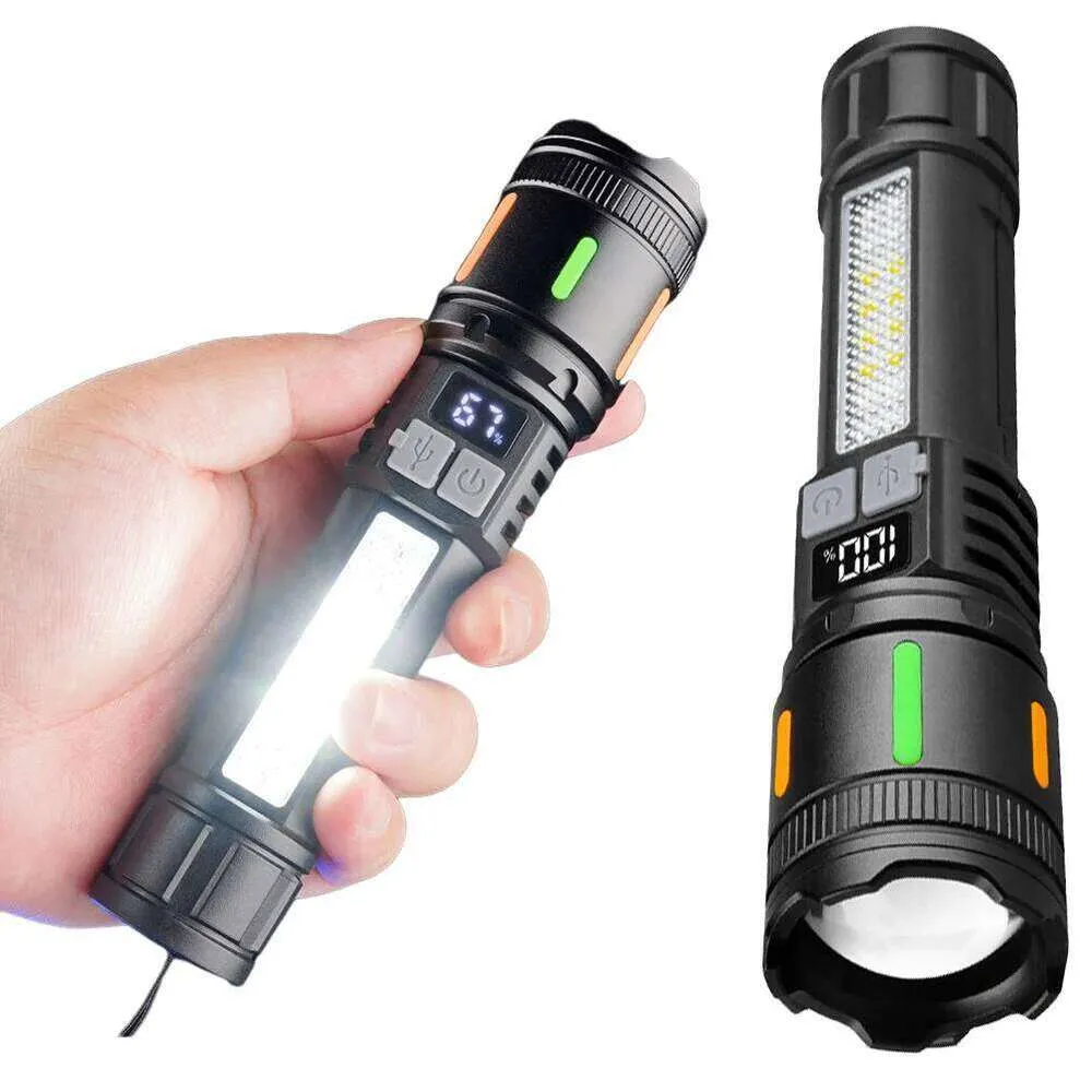 Mobile power flashlight USB charging handheld LED torch with 1200mAh ...