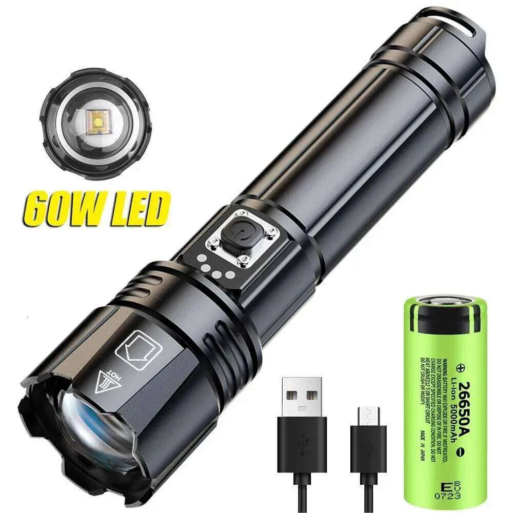 Lep Usb D2 Powerful LEP Flashlight USB Rechargeable Zoomable Fishing Torch Blue ...