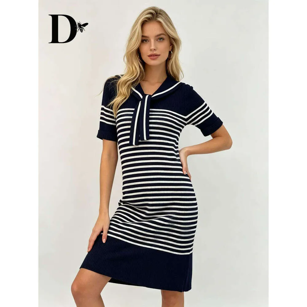 navy and white striped bodycon dress Navy Striped Trim Sporty Fitted Stretchy Mini Dress S Casual Chic Bodycon New