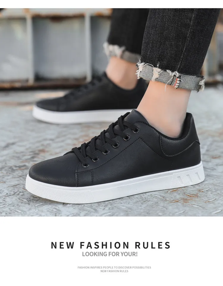 Baskets homme en cuir lisse marron chaussures de skate_voghion.com