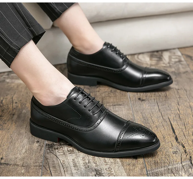 Classic Brown Leather Brogue Oxford Shoes For Formal Events_voghion.com