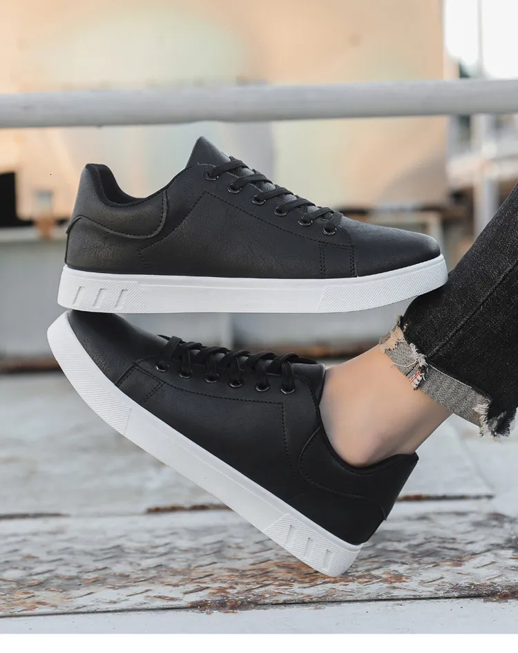 Baskets homme en cuir lisse marron chaussures de skate_voghion.com