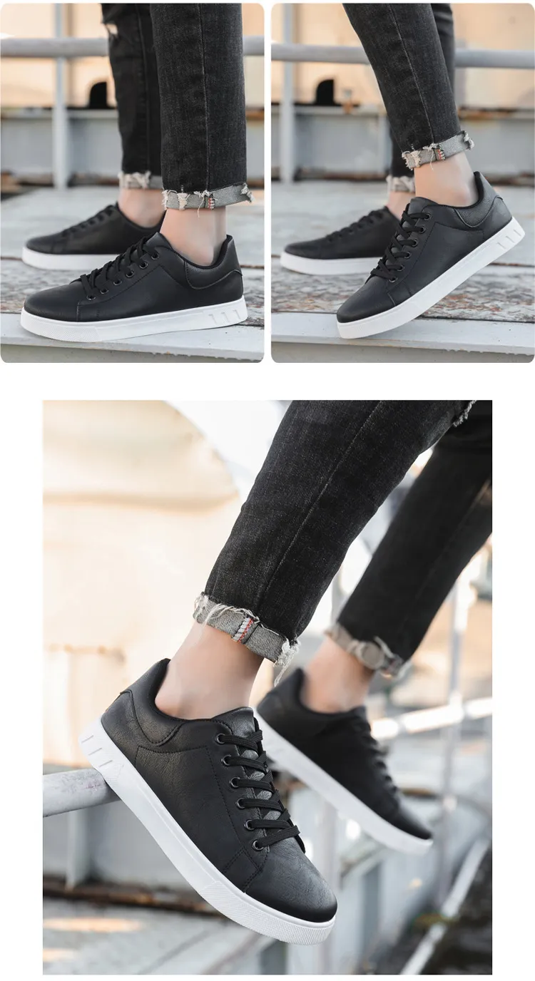 Baskets homme en cuir lisse marron chaussures de skate_voghion.com