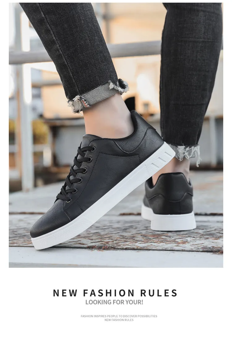 Baskets homme en cuir lisse marron chaussures de skate_voghion.com