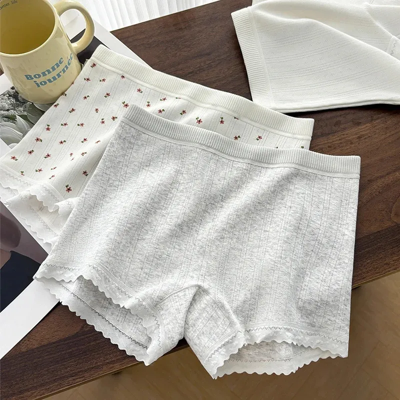 summer dress panties Blueinn Women Slip Shorts Anti Chafing Under Smooth Loose Fitting Cooling Boyshorts Safety Scalloped Edge Lounge Summer,Black,S at Amazon Women's Clothing store beach trips and home leisure 2pcs Women Double Layer Safety