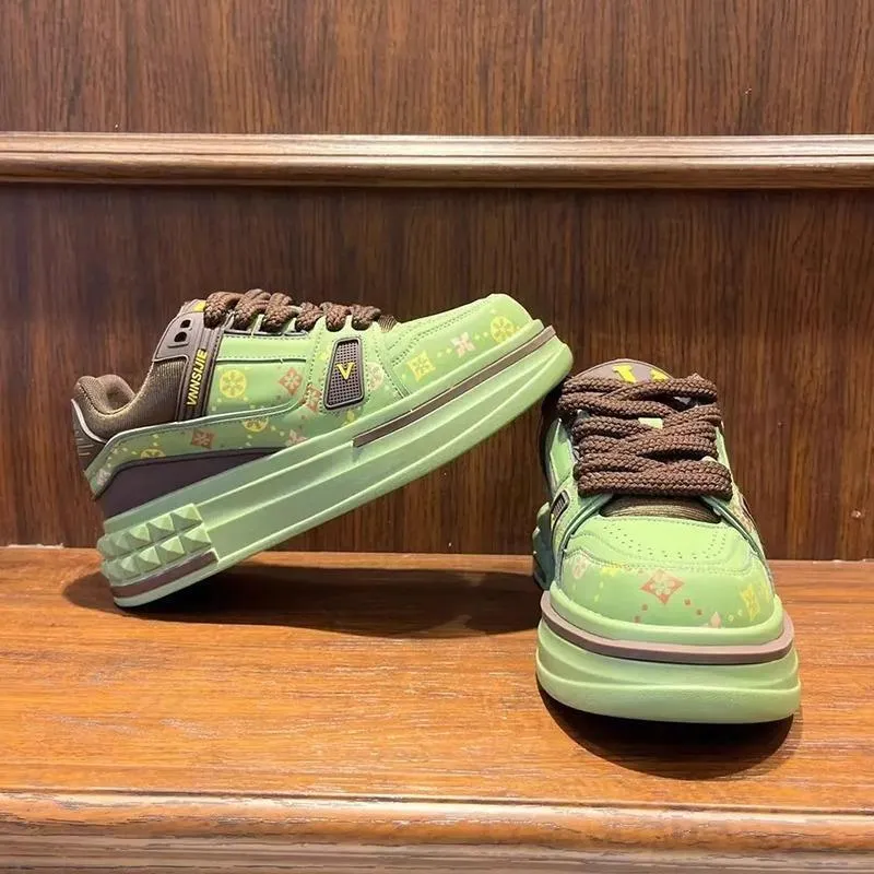 Sneakers bianche uomo con plateau lacci scarpe antiscivolo_voghion.com