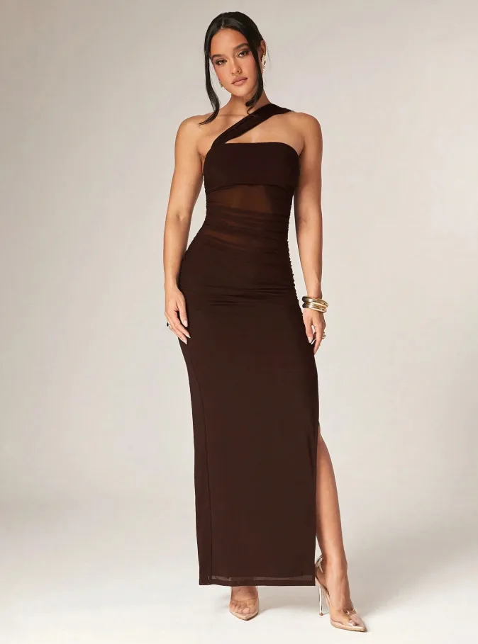 maxi tube top dress Cocoa Tube Top Maxi Dress Large