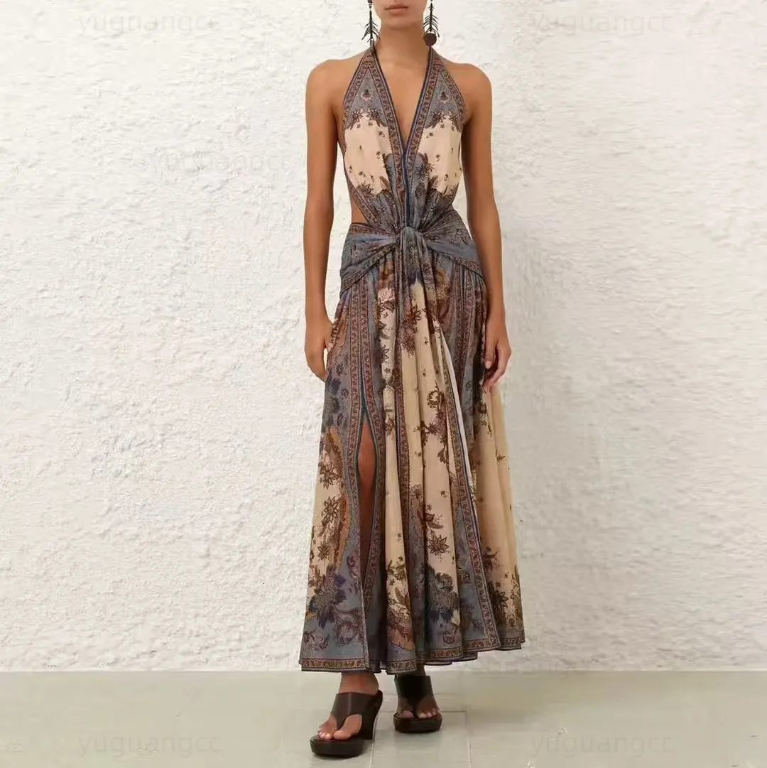 birthday summer dresses for women HKEJIAOI Floral Dress for Women Birthday Dress Women's Summer Sexy V-Neck  Sleeveless Printed Drawstring Ruched High Slit Party Dress Savings  Clearance Sky Blue