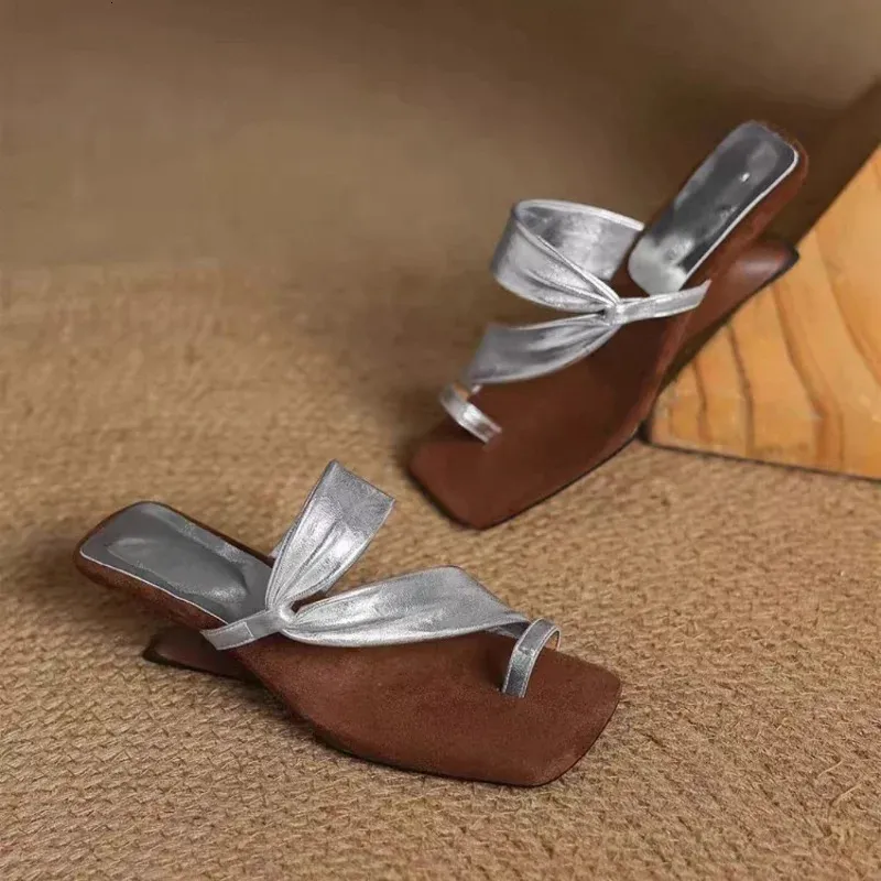 High Heels Women Elegant Slippers Fashion Clip Toe Sandals Pumps Heeled Shoes Summer Woman Slides Flip Flops 260602_vogvips.com