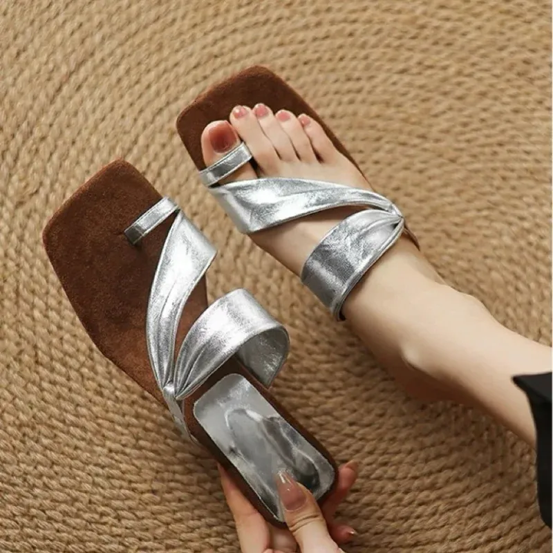 High Heels Women Elegant Slippers Fashion Clip Toe Sandals Pumps Heeled Shoes Summer Woman Slides Flip Flops 260602_vogvips.com
