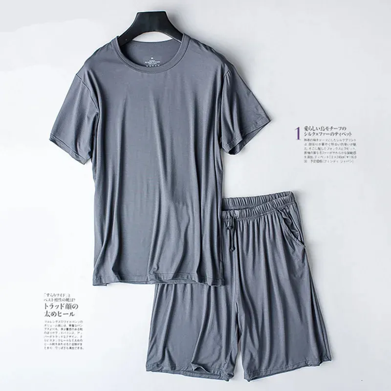 Casual Modal Summer Pajamas Mens Loose Short Sleeve Shorts Sleepwear Male Home Clothes Outwear Sports Wear Set Pijama Hombre 260528BANJIA