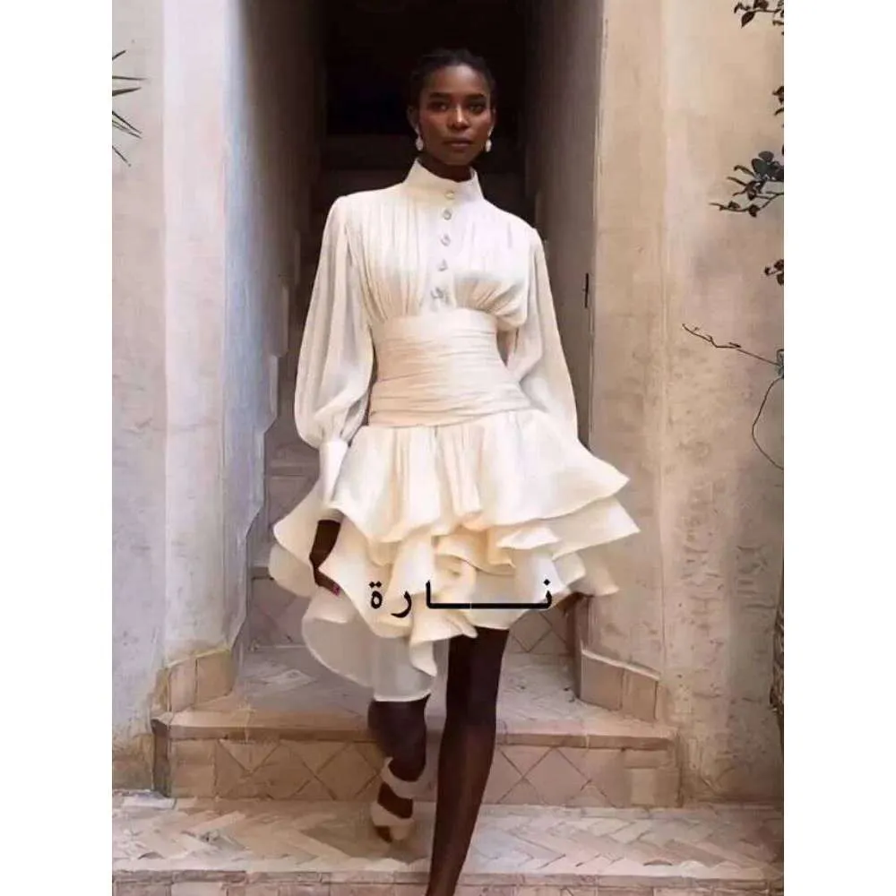 victorian cream dress Champagne Satin Long Sleeve Vintage Victorian Dress