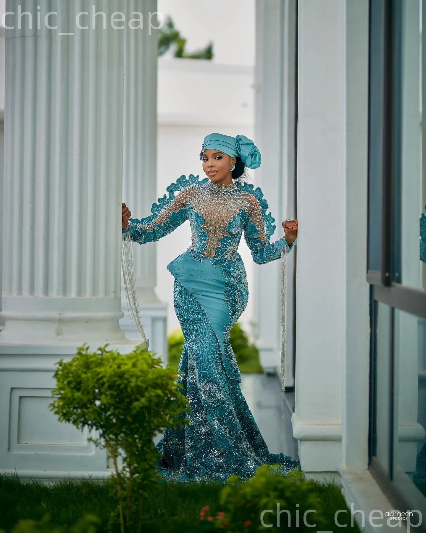 formal turquoise dress women Mermaid Prom Dress, Beaded Crystals with Floral Illusion, Long Evening Gown for Women, Birthday, Pageant, Party, Dinner ff:bts_08032024