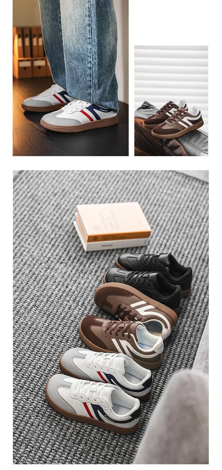 Casual Men's And Women's Retro Training Sneakers Plus Size Wide Feet Shoes_vogvips.com
