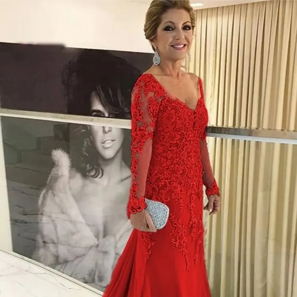 Elegant Dark Red Lace Applique Mother Of The Bride... From Chicladygownshop, Rs.12,893.41
