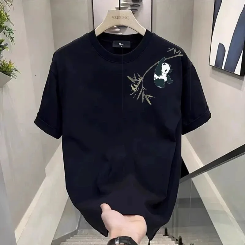 BANDAL BGS-4S8BMC XL ホワイトシャツ Wholesale Bamboo Panda Print Cotton Relaxed Fit T Shirt For Men