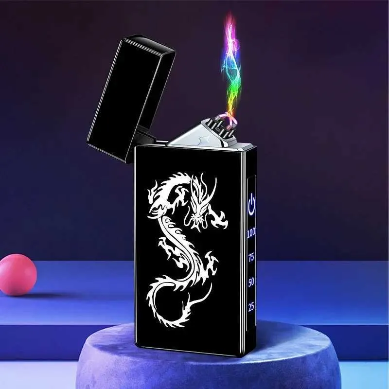 electric arc cigarette lighter Windproof Plasma - USB Rechargeable, Upgraded Battery Indicator Slim Electric Lighter