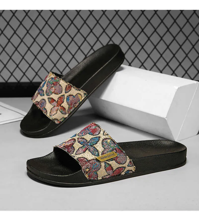 Unisex Wool Loafers Flat Sandals Flexible Gray Blue Rubber Sole_voghion.com