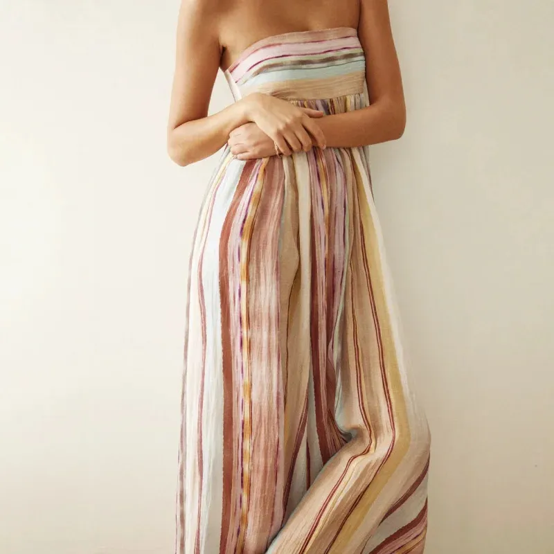 bandeau maxi dress casual Black Bandeau Maxi Dress X30011