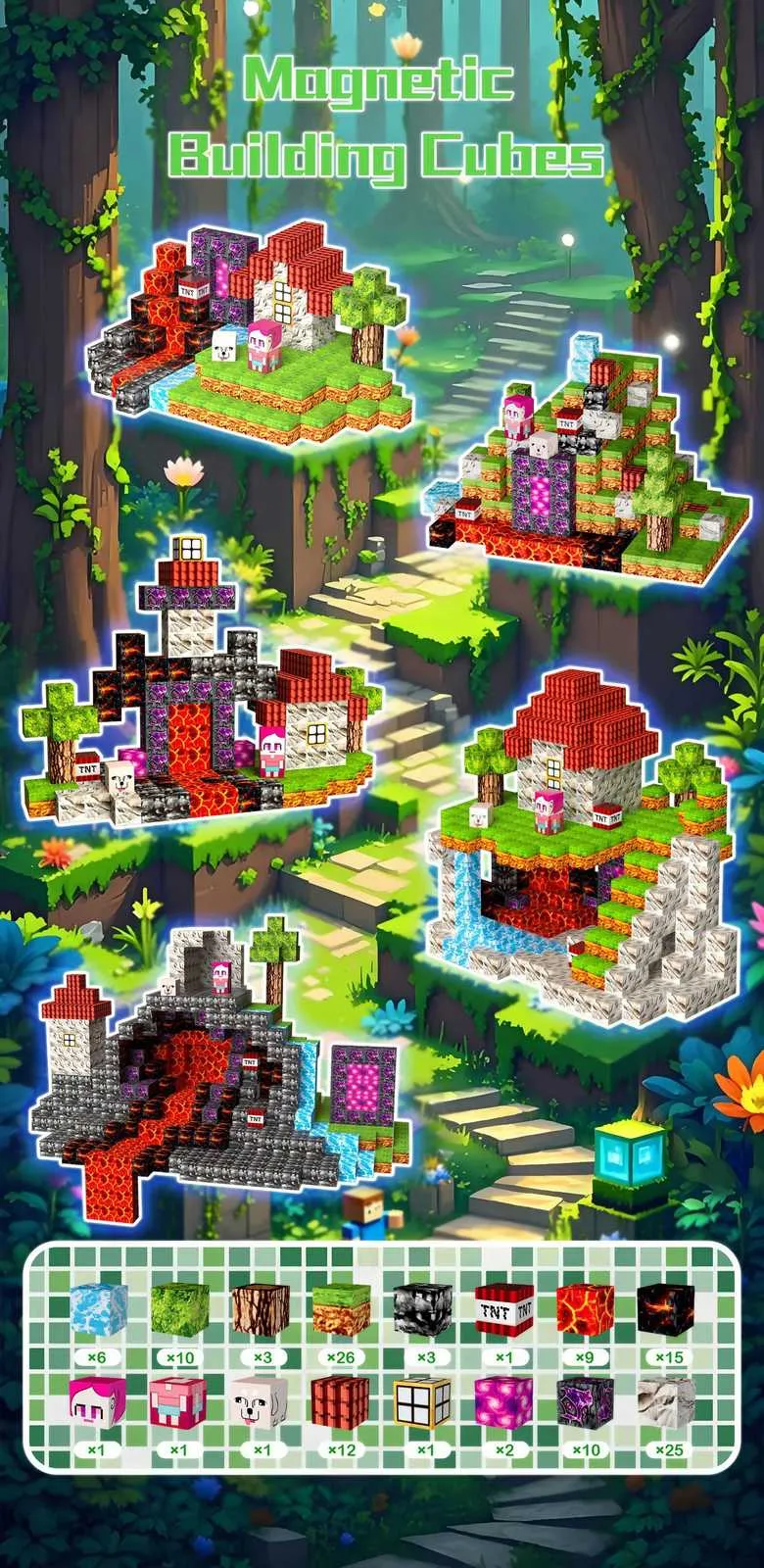 Magma World Magnetic Building Block Picture Puzzle  From