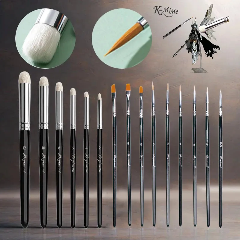 wholesale Model Painting Brush Set Professional 15pcs Dry Paint Brushes and Miniature Nylon 260605