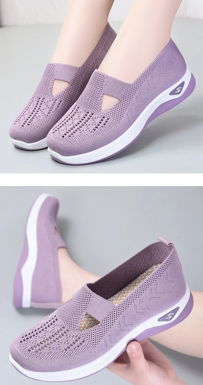 Women's Summer New Breathable Comfortable Mom Soft Sole Casual Mesh Shoes Women's_vogvips.com