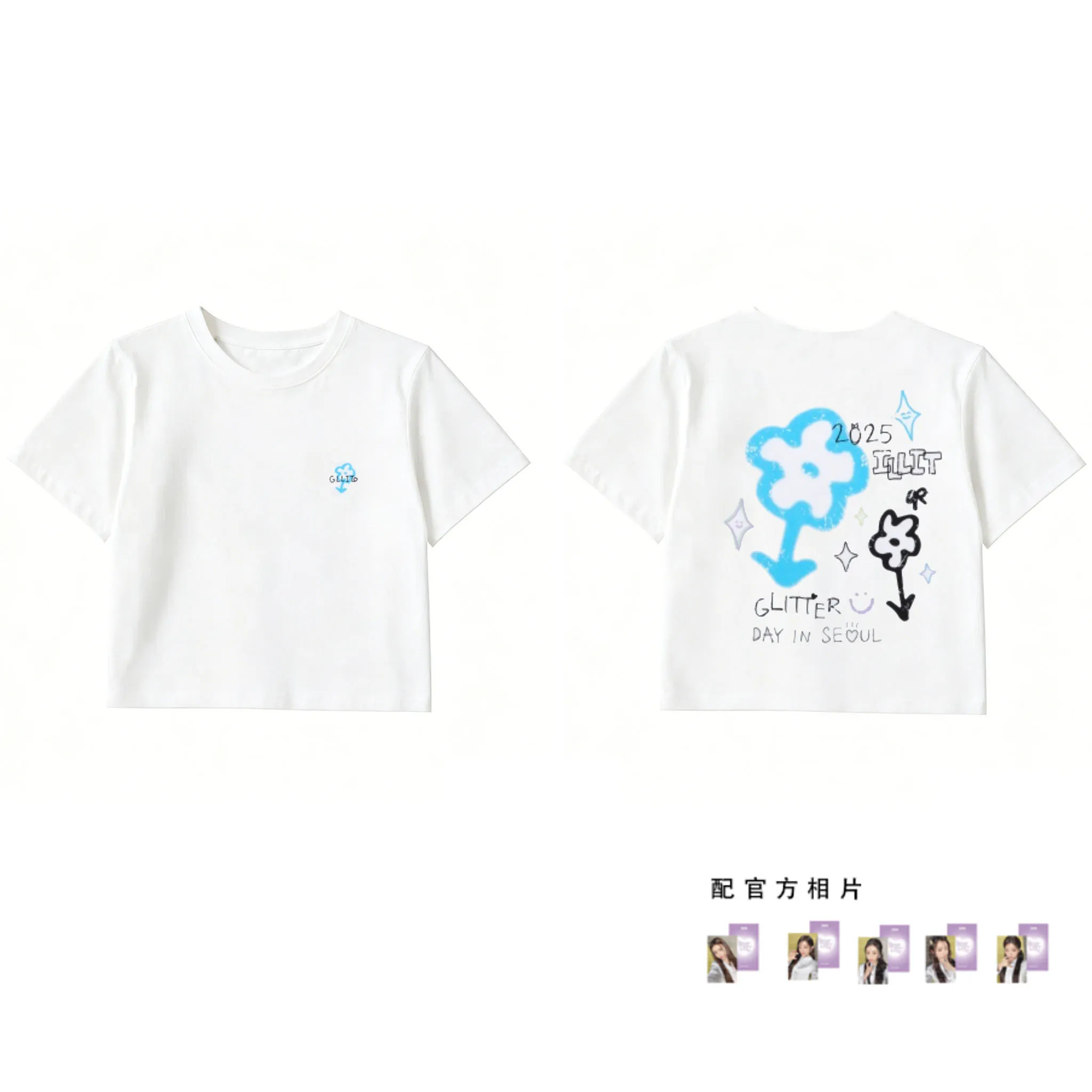 ILLIT Style Glitter Day Print T Shirt Women Summer From Kpop2026