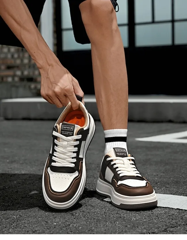 2026 New Summer Breathable Men's Anti Slip Leather Upper Soft Sole Student Sneakers Casual Shoes_vogvips.com