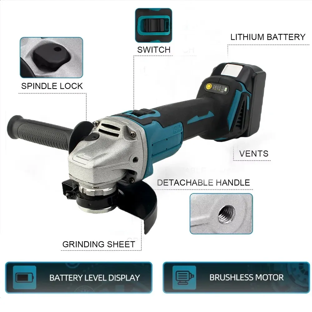 Meuleuse D’angle Sans Fil Brushless 125 Mm – Compatible Batterie Makita 18V