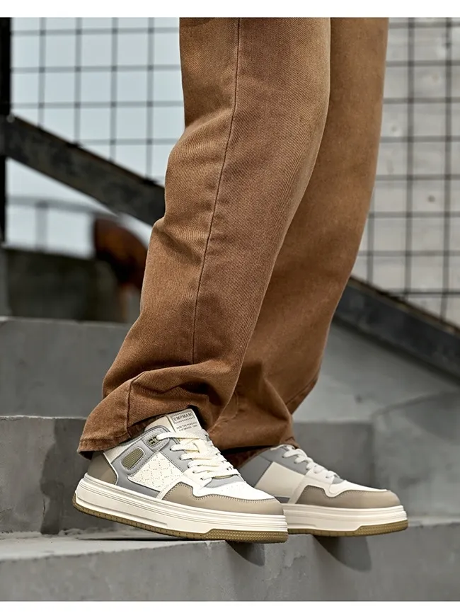 2026 New Summer Breathable Men's Anti Slip Leather Upper Soft Sole Student Sneakers Casual Shoes_vogvips.com