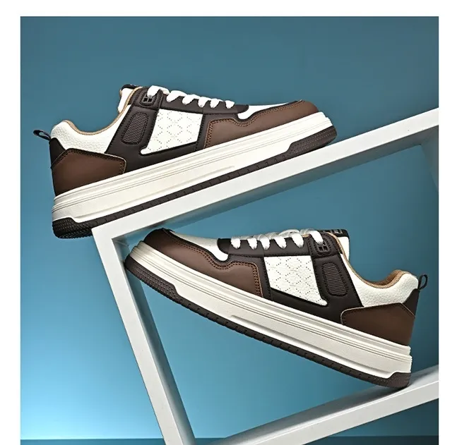 2026 New Summer Breathable Men's Anti Slip Leather Upper Soft Sole Student Sneakers Casual Shoes_vogvips.com