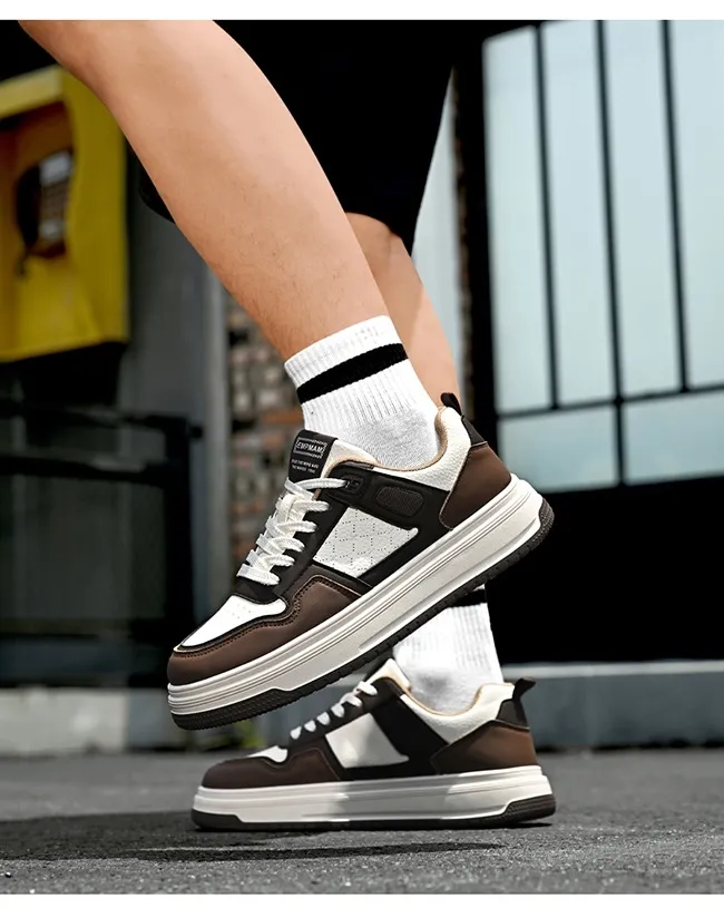 2026 New Summer Breathable Men's Anti Slip Leather Upper Soft Sole Student Sneakers Casual Shoes_vogvips.com