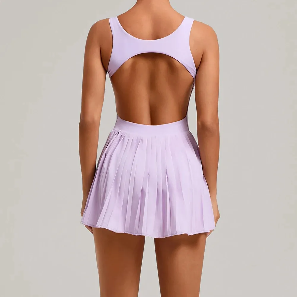 gym shorts dress Hde Women Workout Dress Built in Shorts Sleeveless Athletic Sport Dress White XL, Women's