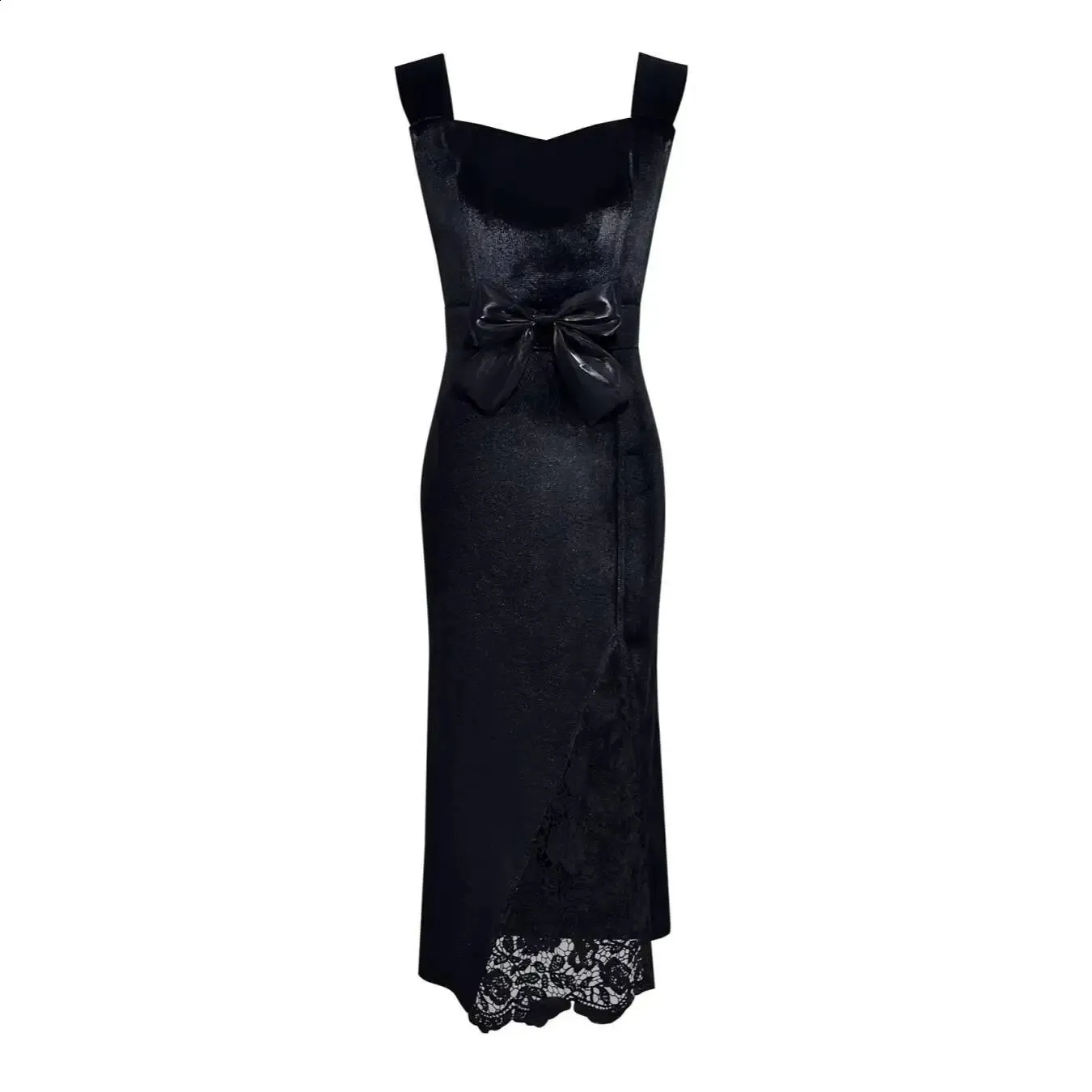 black lace velvet bow midi dress Bow Velvet Midi Dress hissyboutique