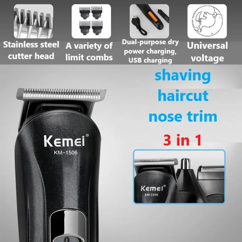 Kemei KM 1506 USB Rechargeable Kemei Hair Trimmer  From Jiu07