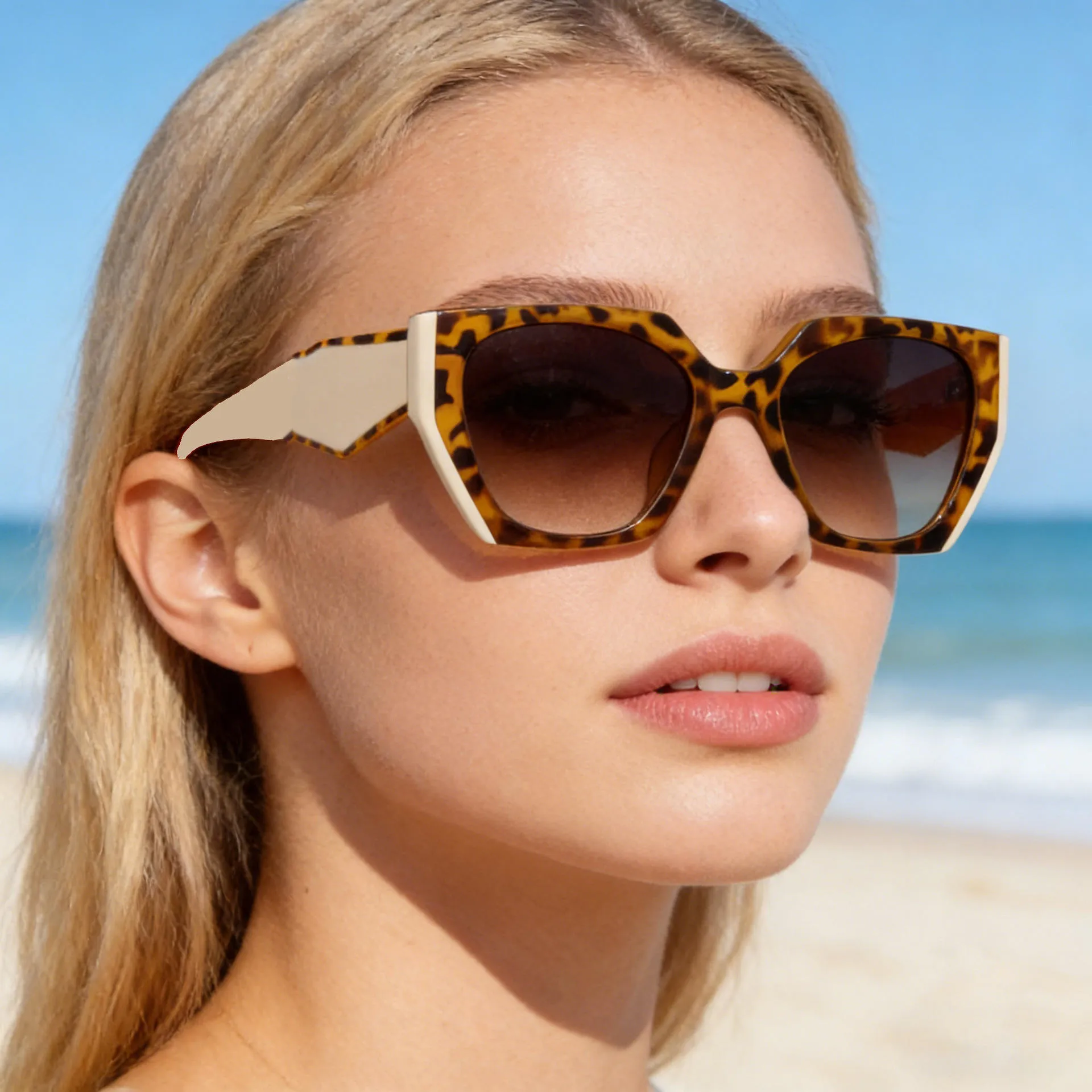 Trendy Oversized Cat Eye Sunglasses for Women | Handmade Acetate Shades for LVIOE Cat Eyes Sunglasses for Women, Polarized Oversized  main image 3