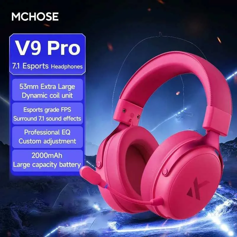 日本未発売 MCHOSE V9 Turbo+ゲーミングヘッドセット ピンク MCHOSE V9
