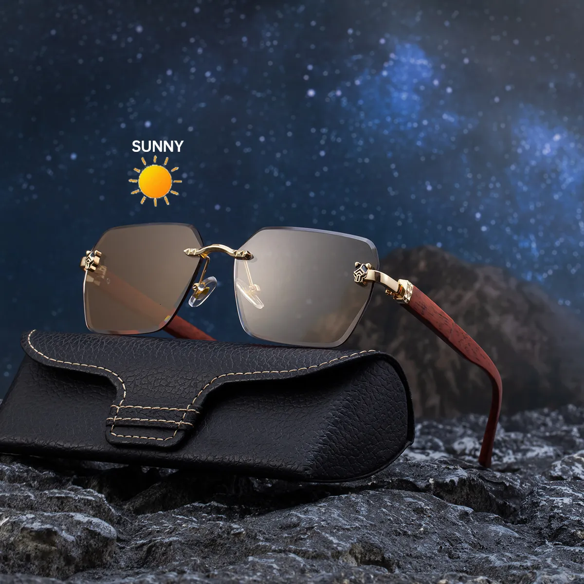 High Quality Polarized Rimless Sunglasses Mens For From