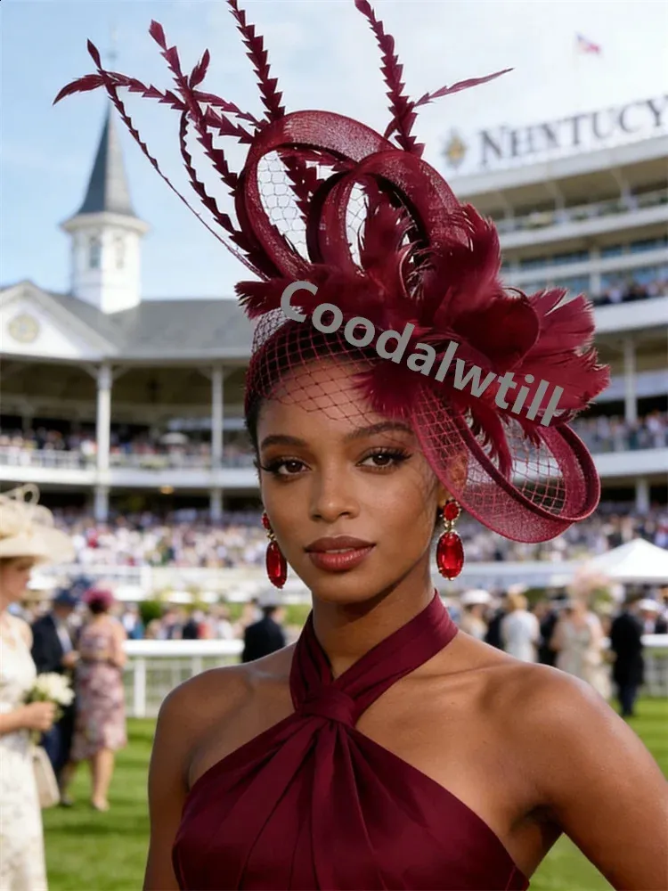 Elegant Straw Fascinator Hat with Veil Derby Beret for Wedding Party Church Elegant Bridal Straw Fascinator Hat with Veil Church Tea  main image 4