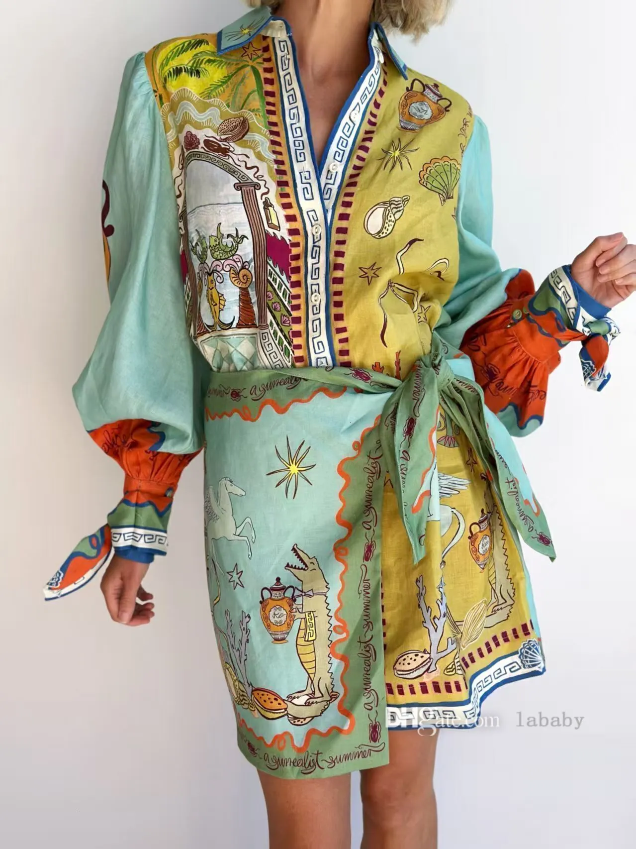 sexy shirt dresses Short Dress 1 SXM SHIRTS autumn and summer S Blue Long Sleeve Short