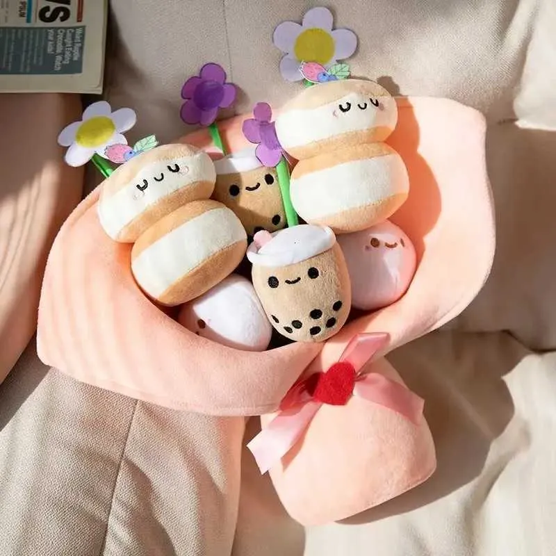 Preserved Boba Flower Kaii Bubble Tea Plush Bouquet From