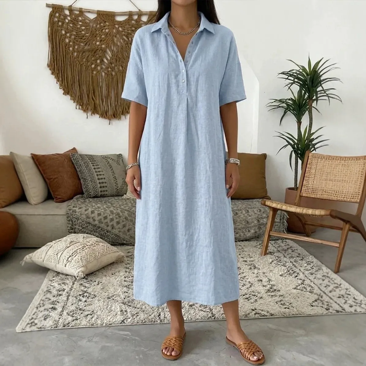 wedding guest maxi dress Marisela Berry - XL Size - Women's Dresses bridesmaids and special occasions BBAFTER A-line Deep Halter V-neck Print:Palmas Barroca Yellow