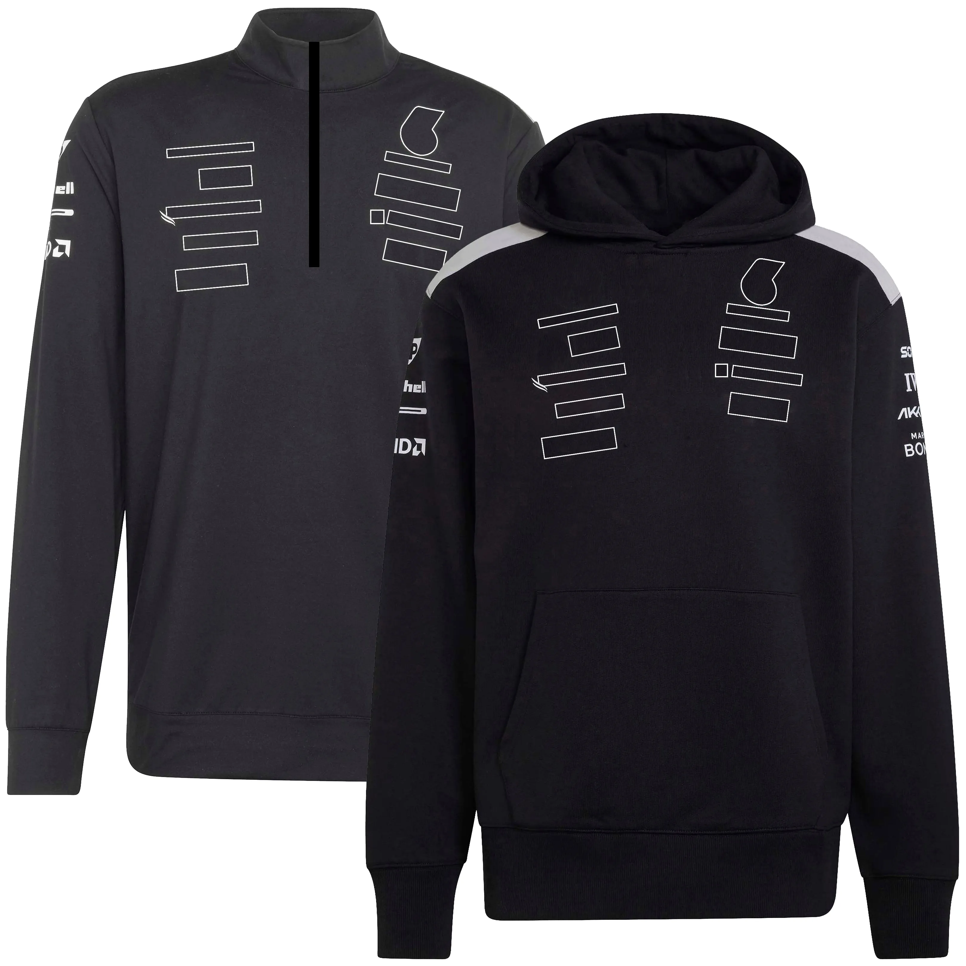 2026 F1 Team Hoodie – Black Racing Sweatshirt with Half‑Zip, Plus Size, Lowest Price Deal