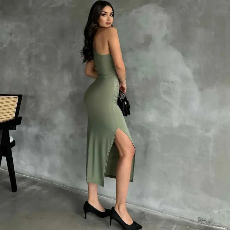 sage green ruched midi dress Sage Coast Ruched Sleeve V Neck Midi Dress