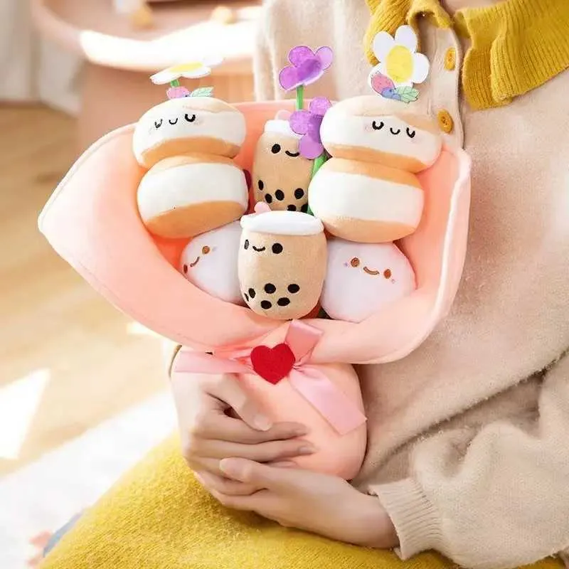 Preserved Boba Flower Kaii Bubble Tea Plush Bouquet From