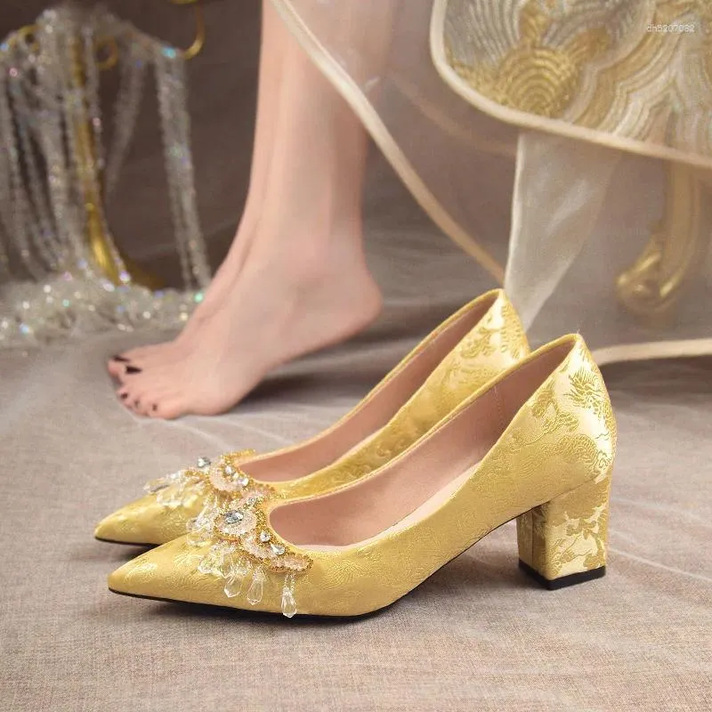 lady dress shoes wholesale Sweet Yellow Crystal Stiletto Bridesmaid Shoes... At Only $21.9 womens dress shoes