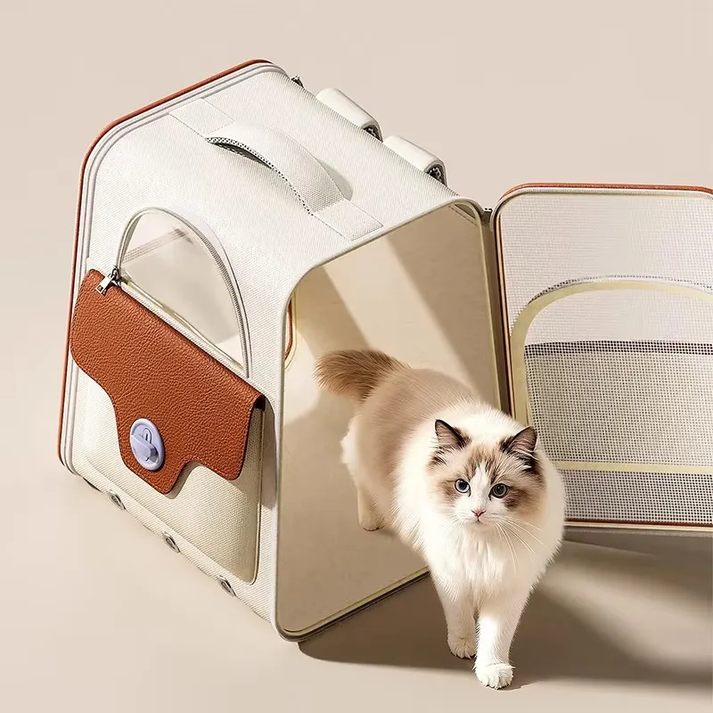 cat backpack with window leather Bubble Breathable & Secure Designed with a roomy interior to help reduce the cramped feeling of standard carriers Cat Bubble Backpack with Clear