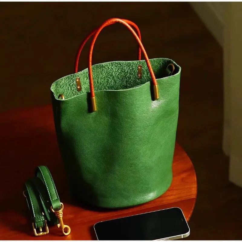 バッグ JAPANESE BUCKET HAND BAG Japanese Green Bucket Bag Fashion Handbag Simple From