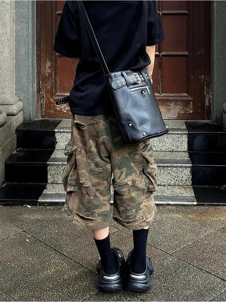 Harajuku Grunge Cyber Punk Camouflage Denim Y2k Cargo From